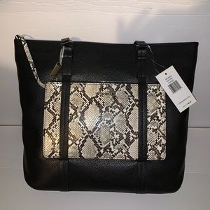 Steve Madden Black Tote with Zebra Print